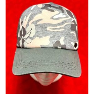 Roxy Grey Gray Pink Beige Camo Camouflage Military Army Trucker Hat Cap